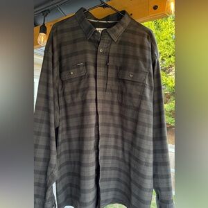 Poncho Black Plaid Button-Up Shirt Flannel